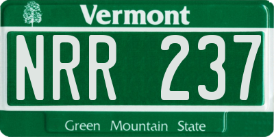 VT license plate NRR237