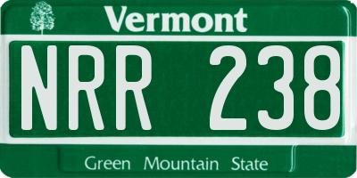 VT license plate NRR238