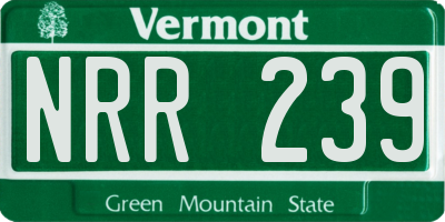 VT license plate NRR239