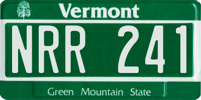 VT license plate NRR241