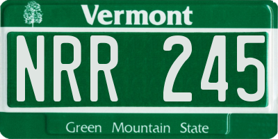 VT license plate NRR245