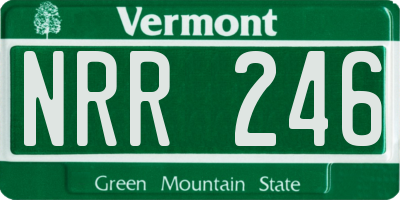 VT license plate NRR246