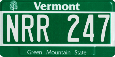 VT license plate NRR247