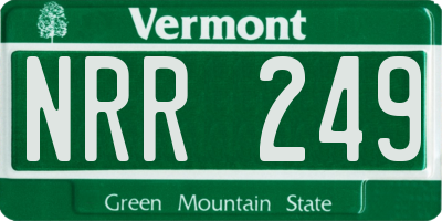 VT license plate NRR249