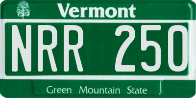 VT license plate NRR250
