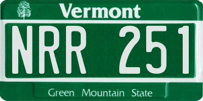 VT license plate NRR251