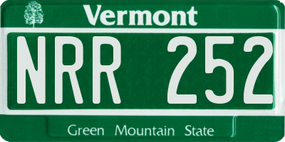 VT license plate NRR252