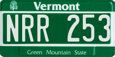 VT license plate NRR253