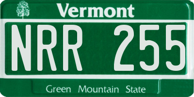 VT license plate NRR255