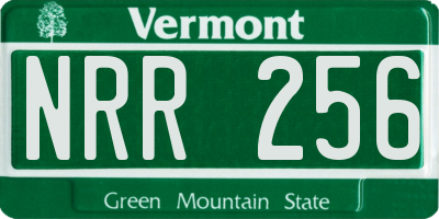 VT license plate NRR256
