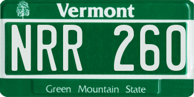 VT license plate NRR260