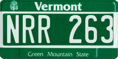 VT license plate NRR263