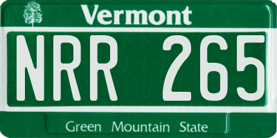 VT license plate NRR265
