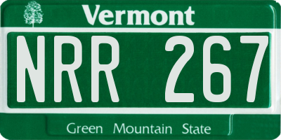 VT license plate NRR267