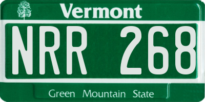 VT license plate NRR268
