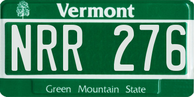 VT license plate NRR276