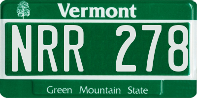 VT license plate NRR278