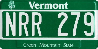 VT license plate NRR279