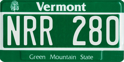 VT license plate NRR280