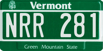 VT license plate NRR281