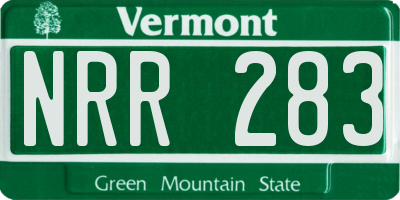VT license plate NRR283