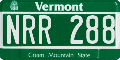 VT license plate NRR288