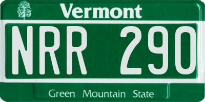 VT license plate NRR290