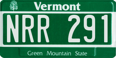 VT license plate NRR291