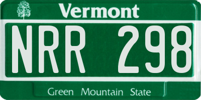 VT license plate NRR298