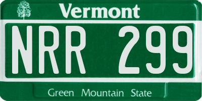 VT license plate NRR299