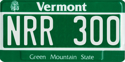 VT license plate NRR300