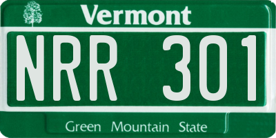 VT license plate NRR301