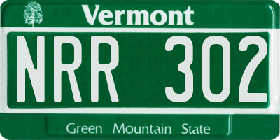 VT license plate NRR302