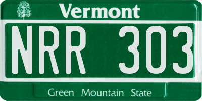 VT license plate NRR303