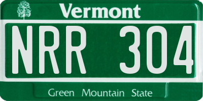 VT license plate NRR304