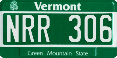 VT license plate NRR306