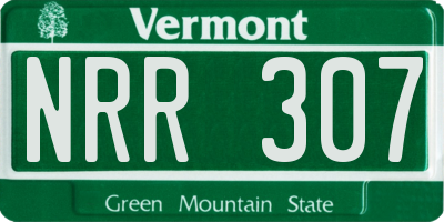 VT license plate NRR307