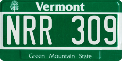 VT license plate NRR309