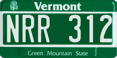 VT license plate NRR312