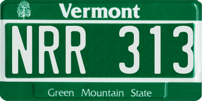 VT license plate NRR313