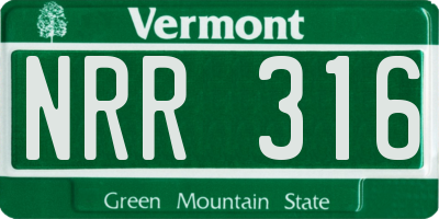 VT license plate NRR316