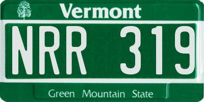 VT license plate NRR319