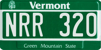 VT license plate NRR320