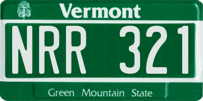 VT license plate NRR321