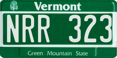 VT license plate NRR323