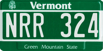 VT license plate NRR324