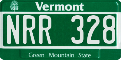 VT license plate NRR328