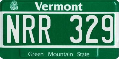 VT license plate NRR329