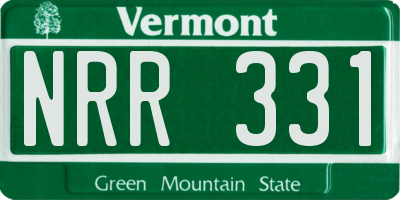 VT license plate NRR331