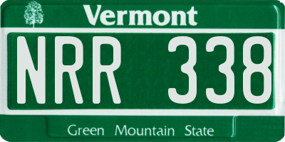 VT license plate NRR338